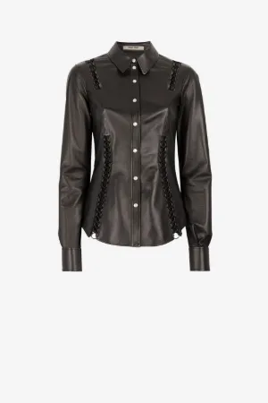 Camisa de cuero con cordones