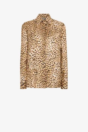 Camisa de seda con estampado Cheetah