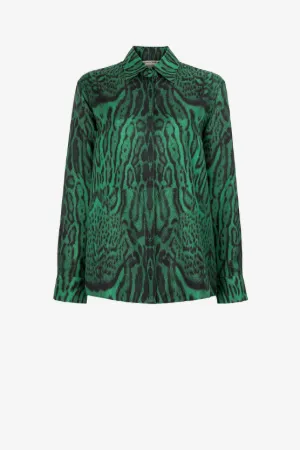 Camisa de seda con estampado Ocelot
