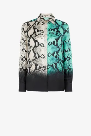 Camisa de seda con estampado Python