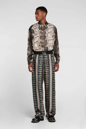 Camisa de seda con estampado Python