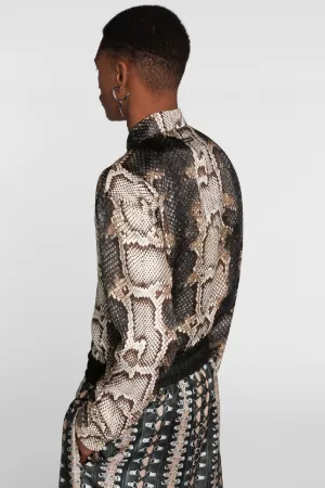Camisa de seda con estampado Python
