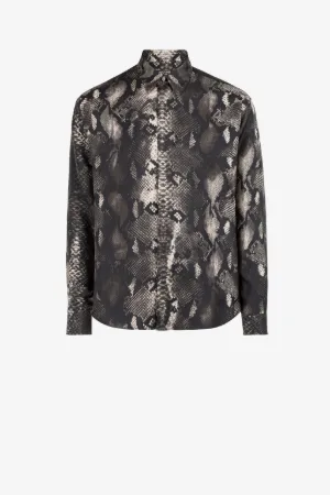 Camisa de seda con estampado Rock Python