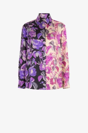 Camisa de seda con estampado Rose
