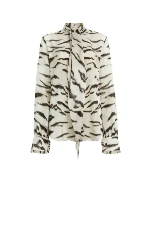 Camisa de seda con estampado Zebra