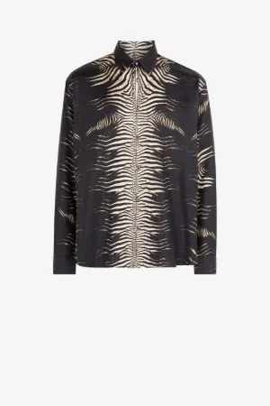 Camisa de seda con estampado Zebra