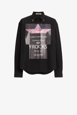 Camisa de seda con estampados Walk of Fame y eslogan