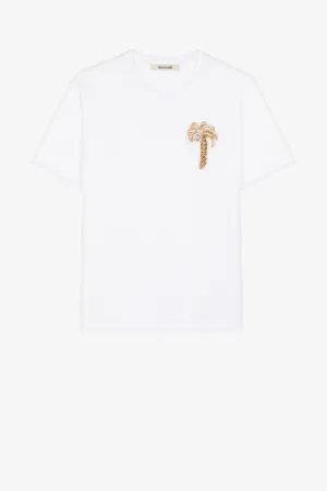 Camiseta con adorno de palmera
