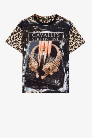 Camiseta con logo y estampado Leopard