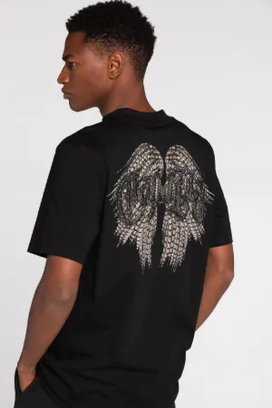 Camiseta con logotipo con cristales