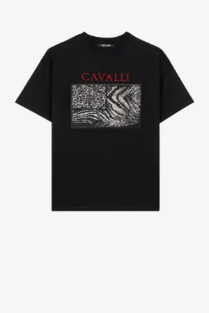 Camiseta con parche Animalier Patchwork