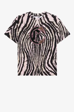 Camiseta con parche logo C con cristales