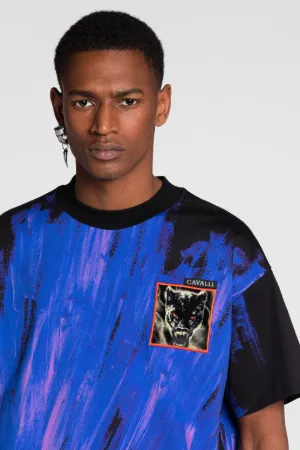 Camiseta de algodón con efecto pinceladas