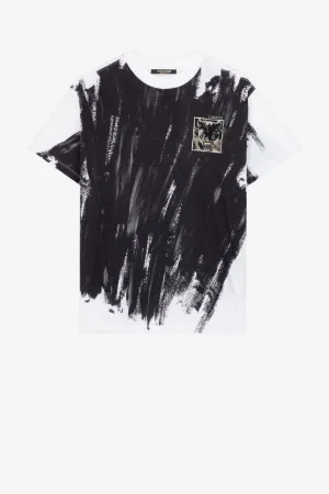 Camiseta de algodón con efecto pintura
