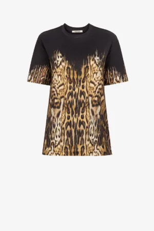 Camiseta de algodón con estampado Ocelot