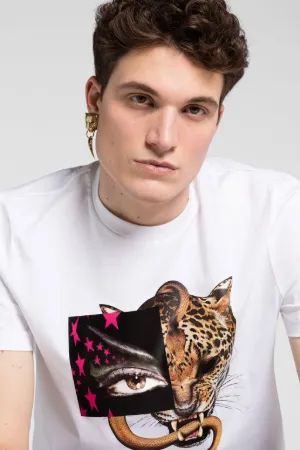 Camiseta de algodón con estampados Jaguar y Snake