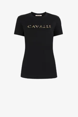 Camiseta de algodón con logo bordado