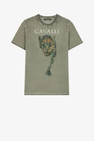 Camiseta de algodón con logo y estampado Ocelot