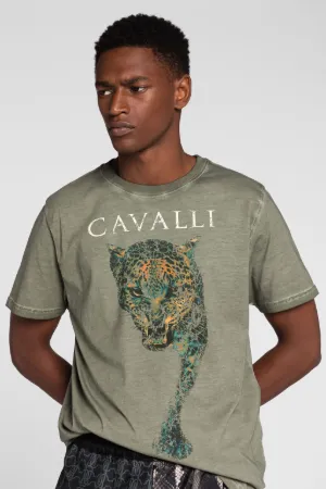 Camiseta de algodón con logo y estampado Ocelot