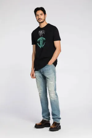 Camiseta de algodón con logotipo bordado
