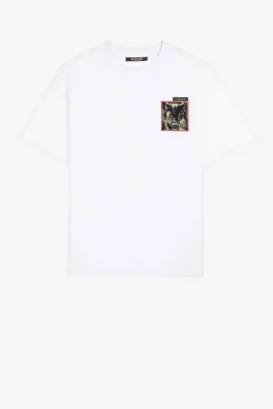 Camiseta de algodón con parche Panther