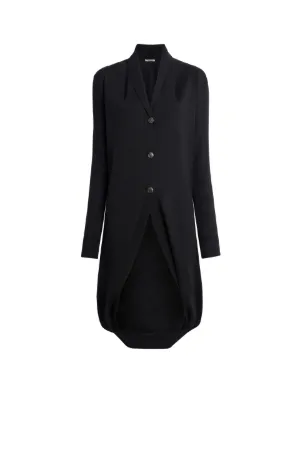 Cardigan long noir à boutons
