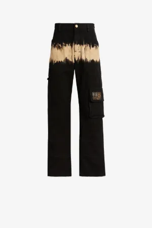 Cargo-Jeans mit Acid Wash Design