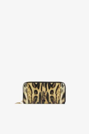 Cartera con cremallera y estampado Ocelot
