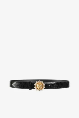 Ceinture à tête de panthère ornée de cristaux