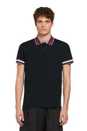 striped collar polo shirt