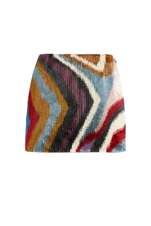 Chameleon Rug embroidered mini skirt