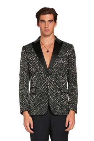 chaqueta con motivo Zebra Chevron y Príncipe de Gales
