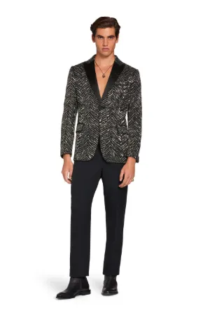 chaqueta con motivo Zebra Chevron y Príncipe de Gales
