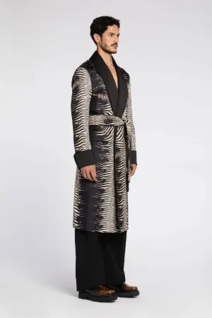 Chaqueta de esmoquin de seda con estampado Zebra
