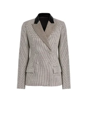 chaqueta de lana con estampado pied de poule