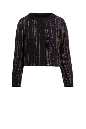 chaqueta de tweed a rayas