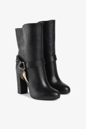 charm detail high-heel boots