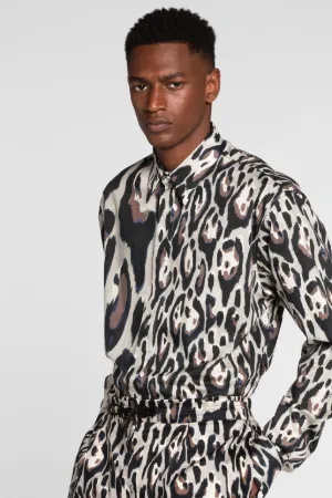 Chemise en coton à imprimé jaguar