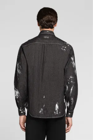 Chemise en jean à appliqué Animalier Patchwork