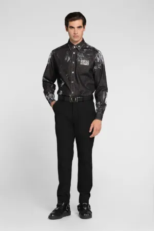 Chemise en jean à appliqué Animalier Patchwork