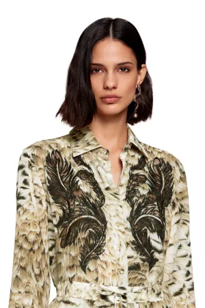 Chemise en soie à imprimé Hawk