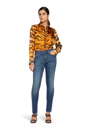 Chemise en soie à imprimé La Tigresse