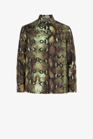 Chemise en soie à imprimé python