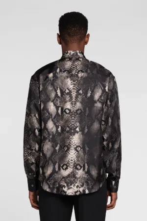 Chemise en soie à imprimé Rock Python