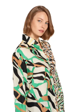 Chemise en soie à motif Tiger Twiga