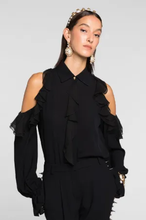 Chemise en soie épaules nues