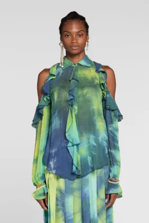 Chemise épaules nues effet tie & dye