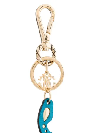 Cherry And Snake Leather Keyring