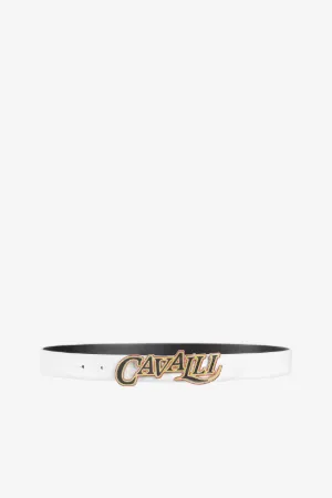 Cintura in pelle con logo