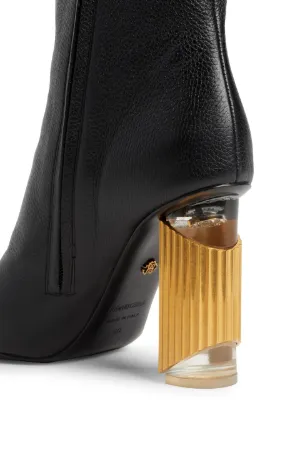 open toe leather boots